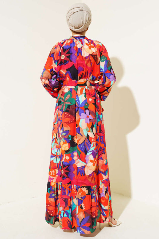 بلاط فستان بأزرار بنمط مختلط