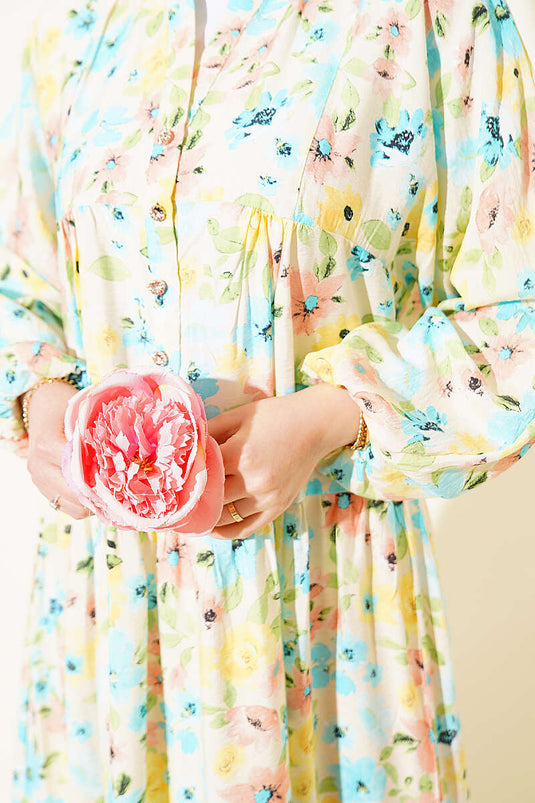 Robe à motifs variés avec boutons en pierre, assortiment 7