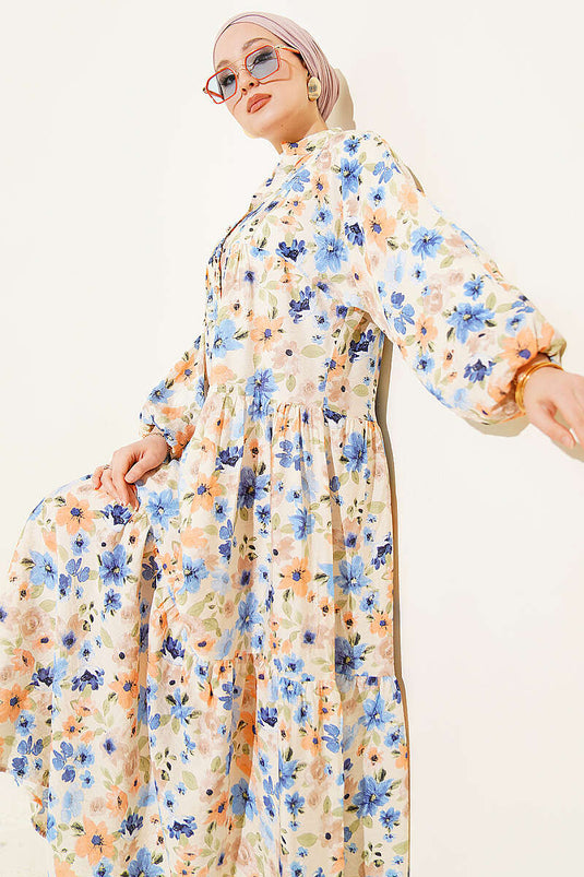 Robe à motifs variés avec boutons en pierre, assortiment 8