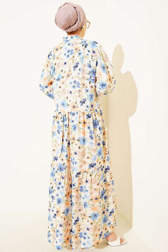 Robe à motifs variés avec boutons en pierre, assortiment 8