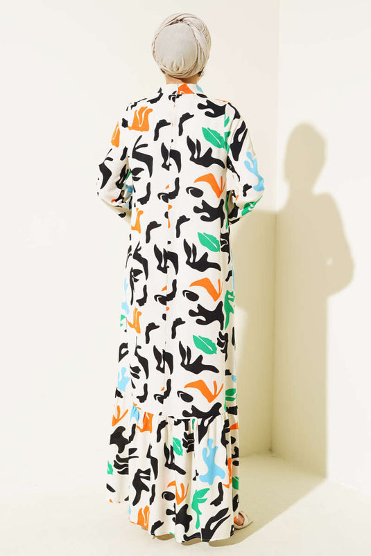 كريم فستان فيسكوز بنمط مختلط