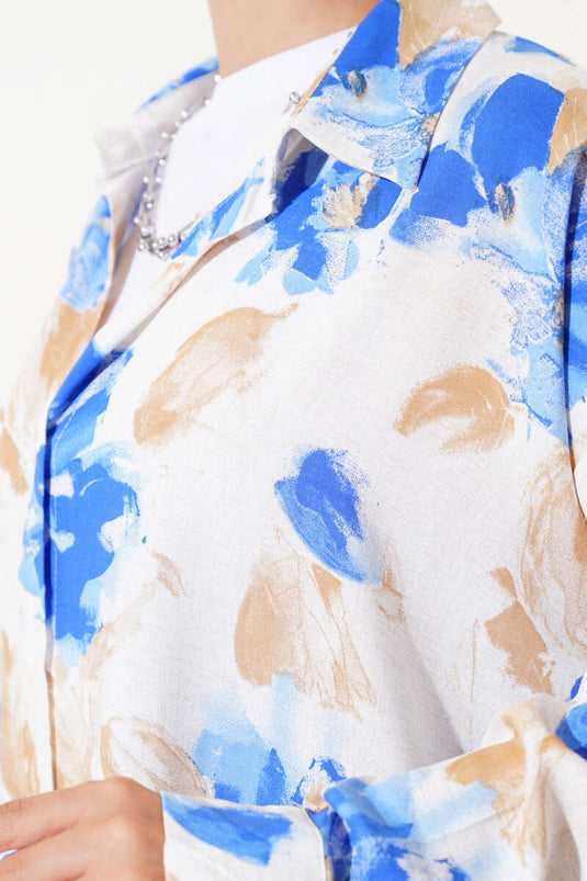 بدلة مزدوجة فيسكوز بنمط مختلط ساكس بيج