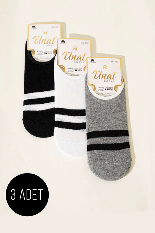 Karışık Desenli Bayan Babet Çorap Asorti 7