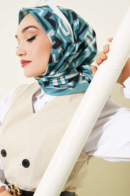 وشاح بنمط مختلط بلون النعناع