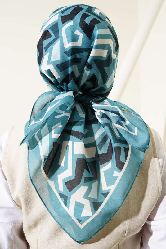 وشاح بنمط مختلط بلون النعناع