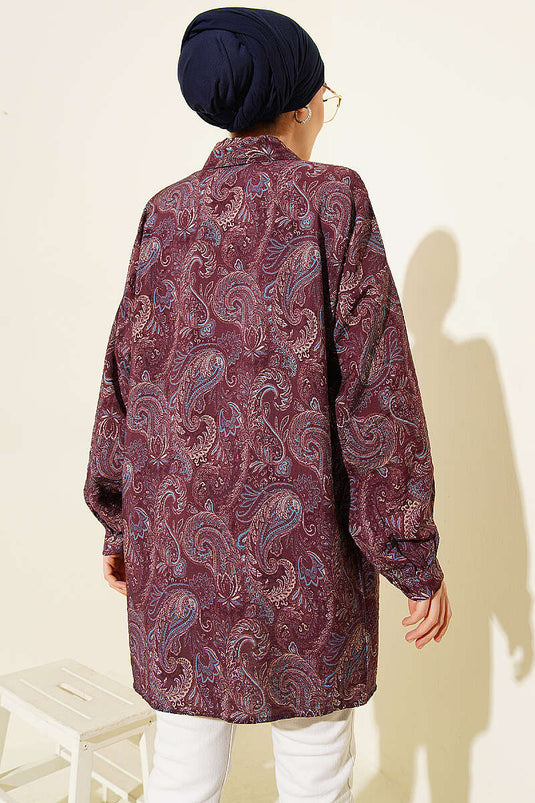 Gemengde Print Blouse met Koordceintuur Assorti 19