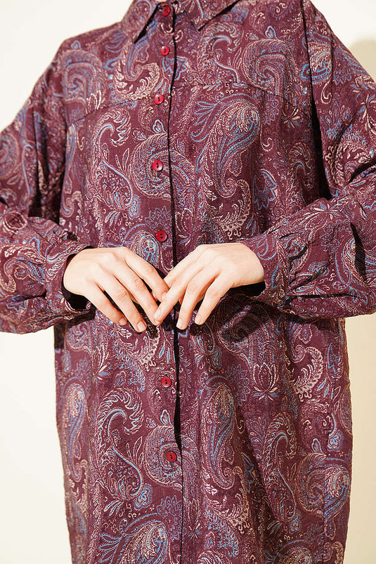Gemengde Print Blouse met Koordceintuur Assorti 19