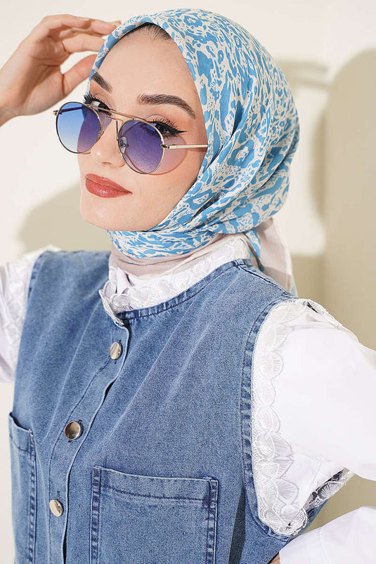 وشاح منقوش بيج