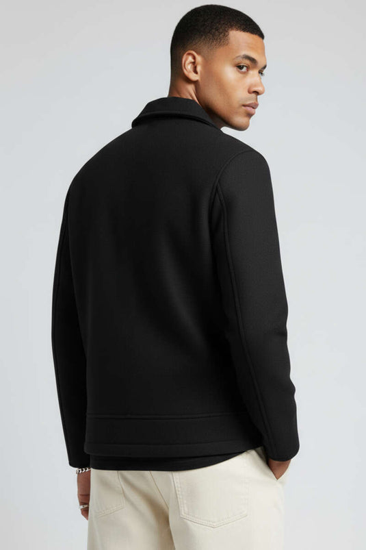 Kaşe Erkek Mont Siyah