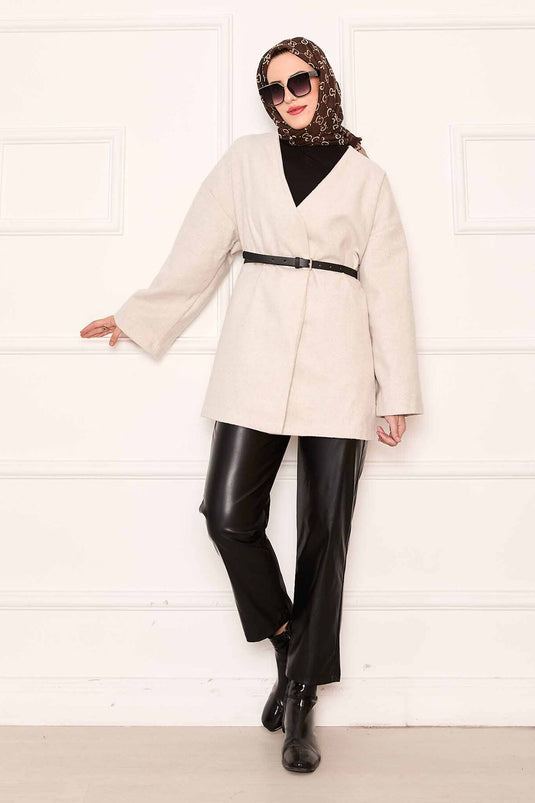 قبعة حجرية أنيقة كبيرة الحجم من قماش الكشمير