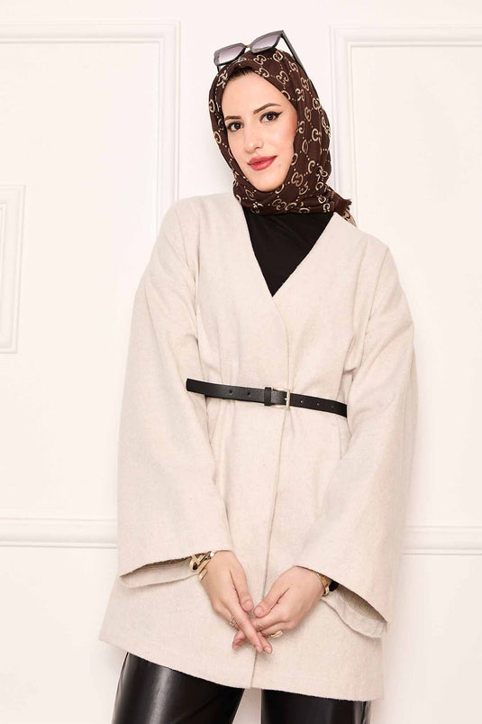 Elegant Oversized Cashmere Fabric Cap Stone