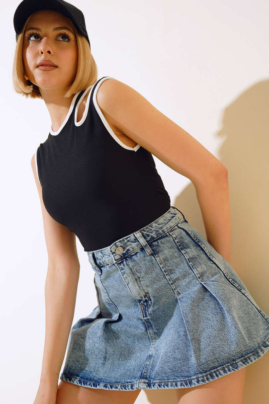 Schwarze Camisole-Bluse