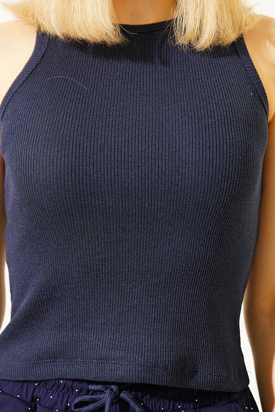 Kaşkorse Kolsuz Body Lacivert
