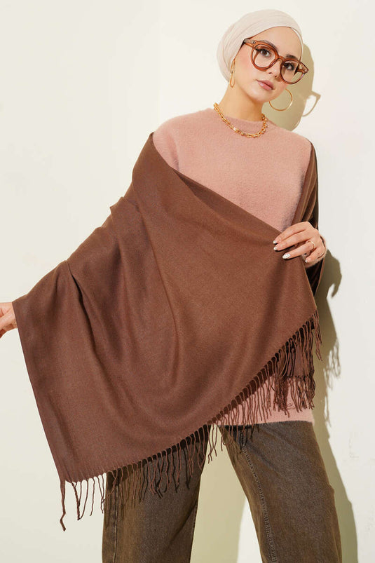 Kaşmir Omuz Şalı Kahve