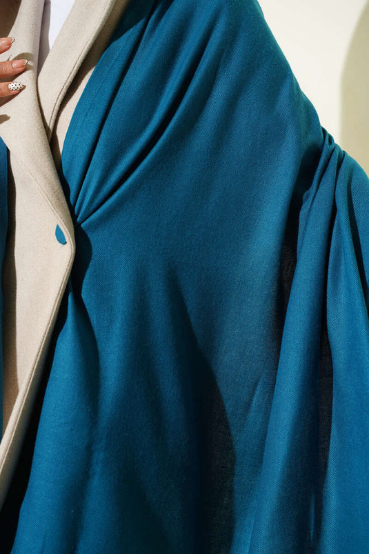 Cashmere Shoulder Shawl, Petrol Green