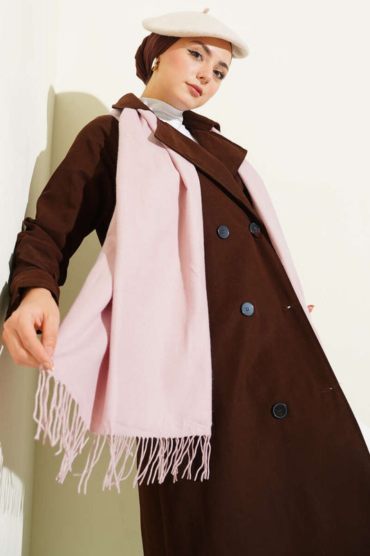 Kaşmir Omuz Şalı Pudra