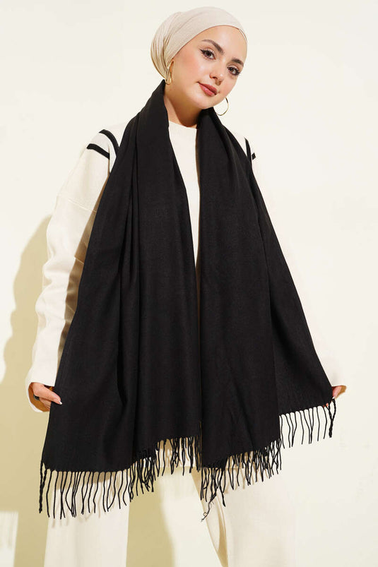 شال كتف من الكشمير الأسود