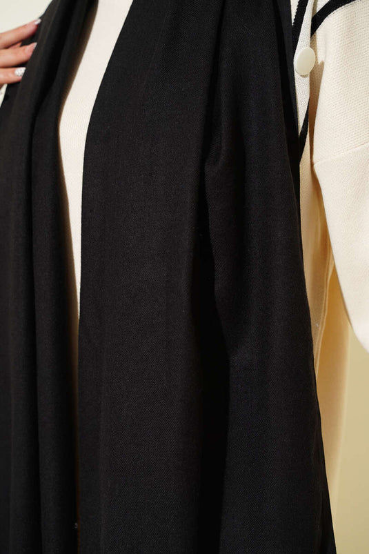 شال كتف من الكشمير الأسود