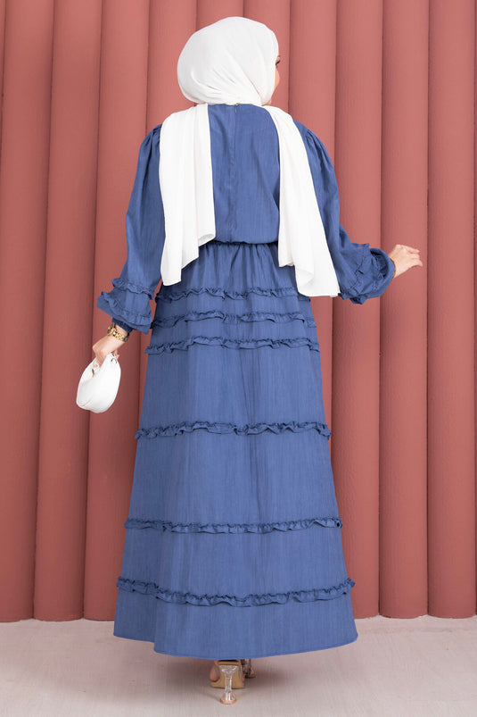 Kat Kat Ruffled Skirt Set Indigo