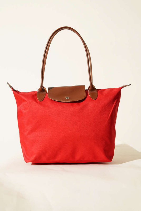 Foldable Snap Closure Bag, Red