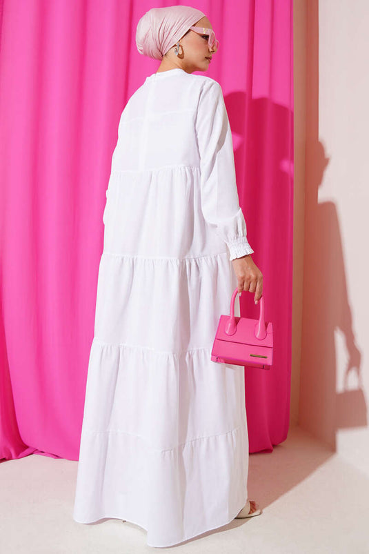 Abito modello a strati bianco