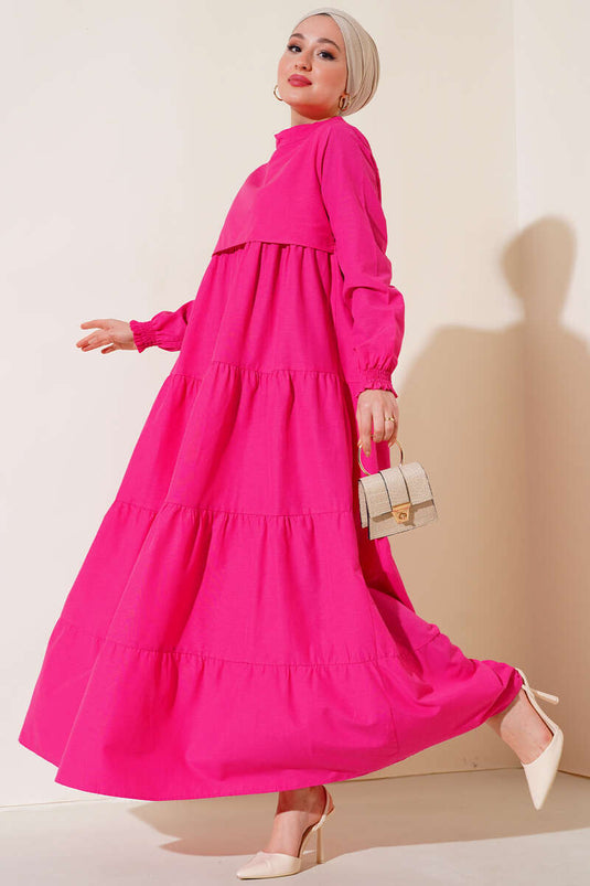 Lagenmodell Kleid Fuchsie