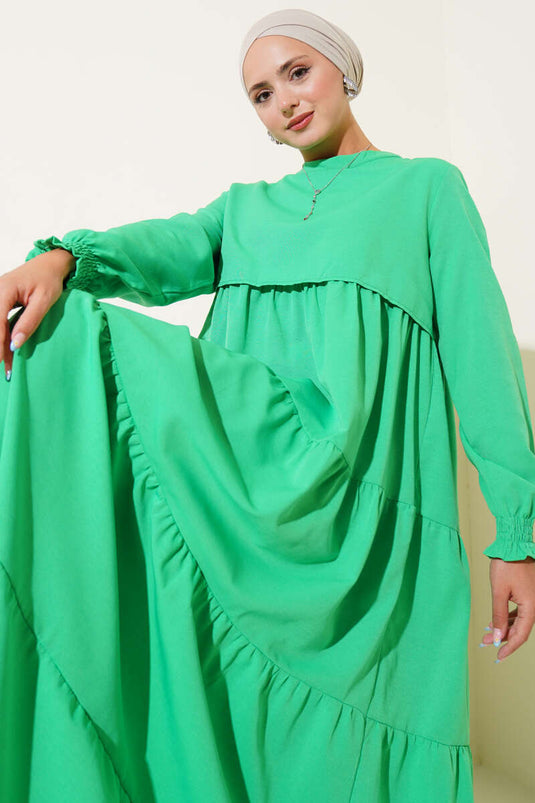 Layered Model Dress Green