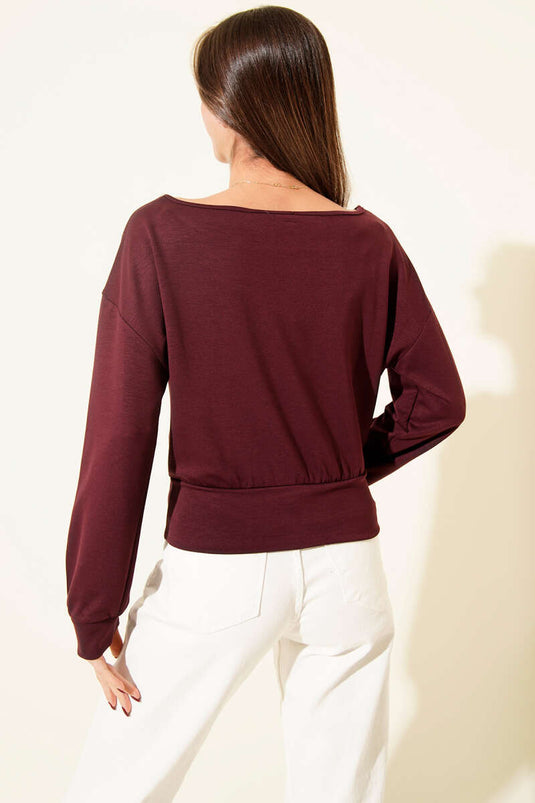 Blouse à col bateau Loyşa Bordeaux