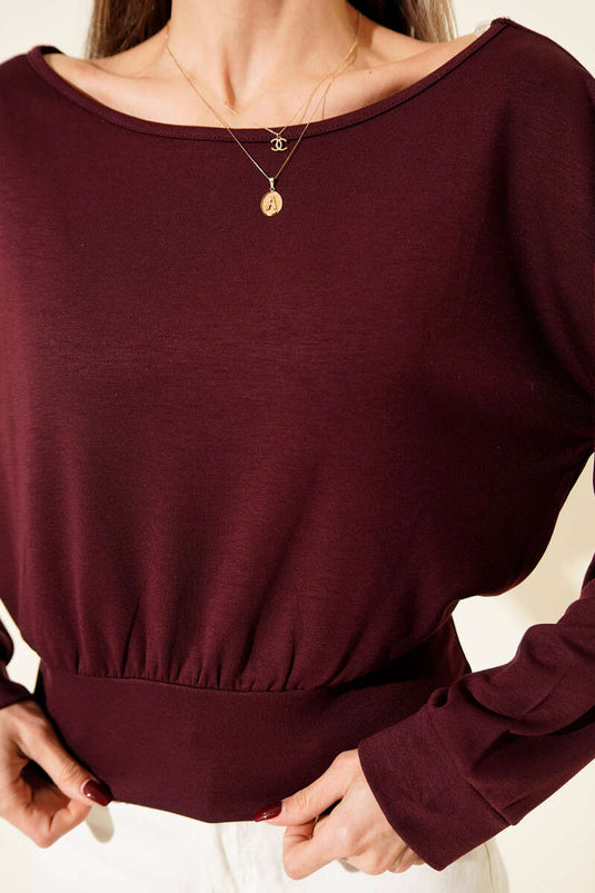 Blouse à col bateau Loyşa Bordeaux