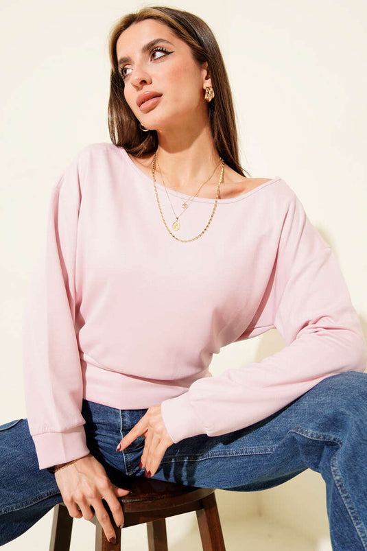 Blouse à col bateau Loyşa rose