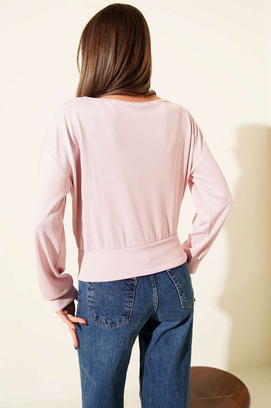 Blouse à col bateau Loyşa rose