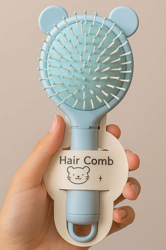 Cat-shaped comb, blue.