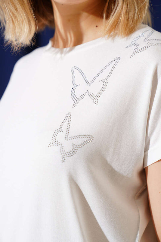 T-shirt Butterfly Stone écru