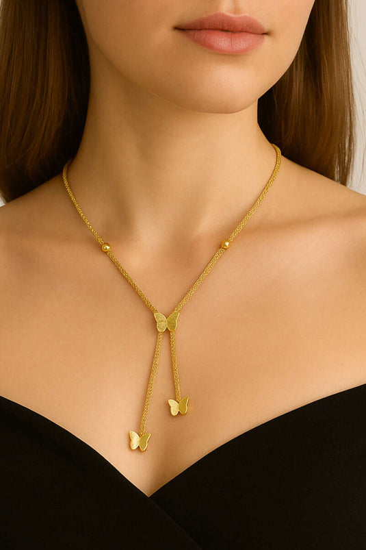 Kelebekli Kolye Gold