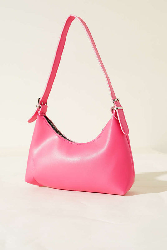 Belt Strap Baguette Bag in Fusya
