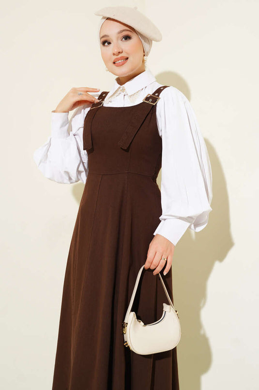 Belted Vest in Brown