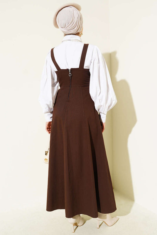 Belted Vest in Brown