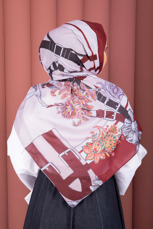 Belt Pattern Premium Shawl Series Burgundy