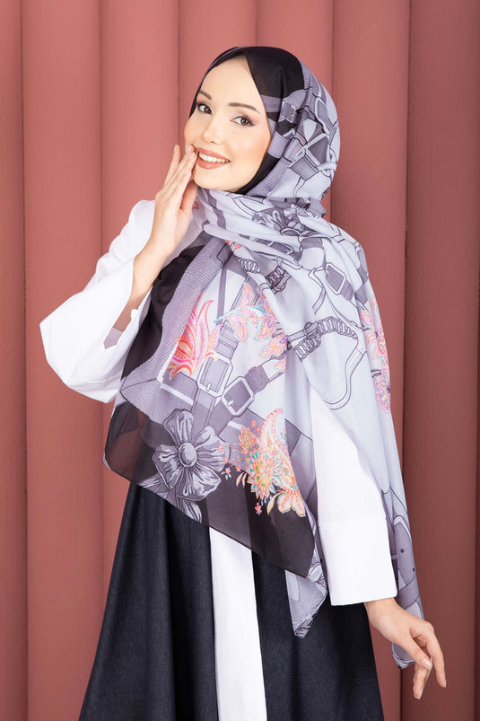 Belt Pattern Premium Shawl Series Gray