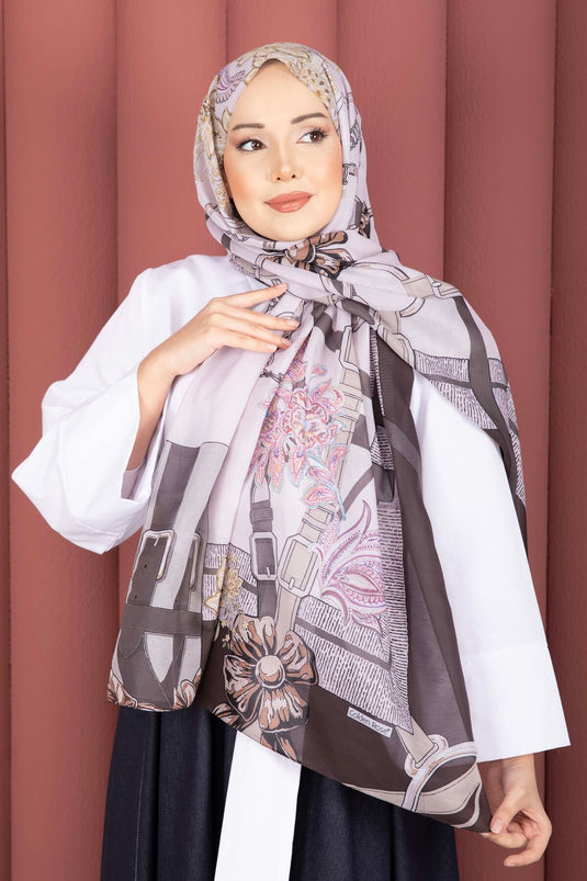 Kemer Desen Premium Şal Serisi Kahve