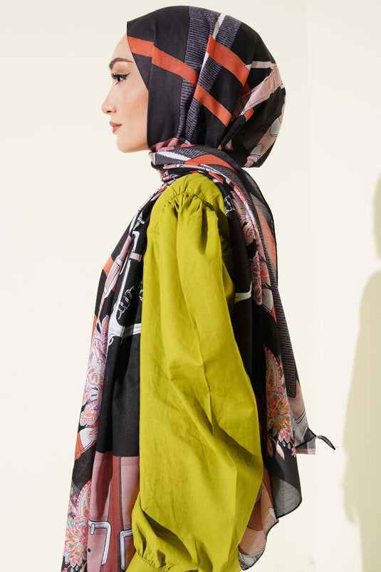 Belt Patterned Soft Scarf Anthracite