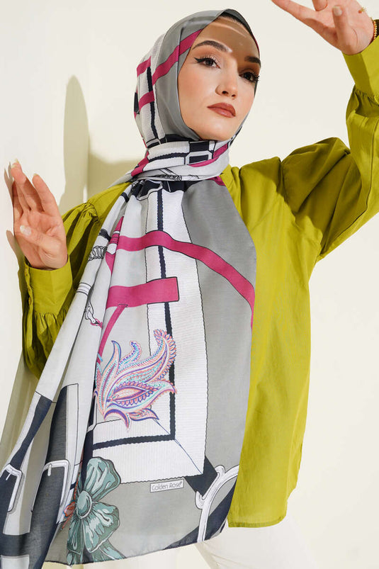 Belt Patterned Soft Scarf Mint