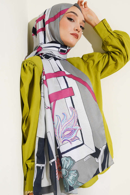 Belt Patterned Soft Scarf Mint