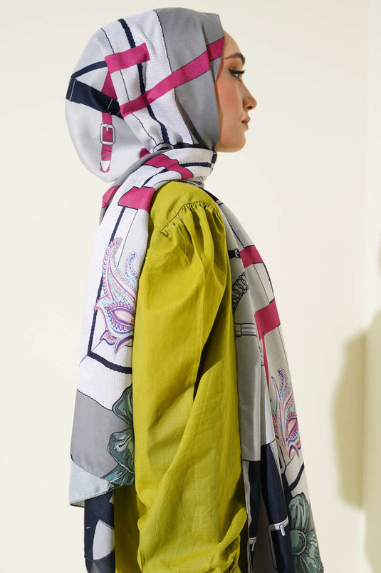 Belt Patterned Soft Scarf Mint