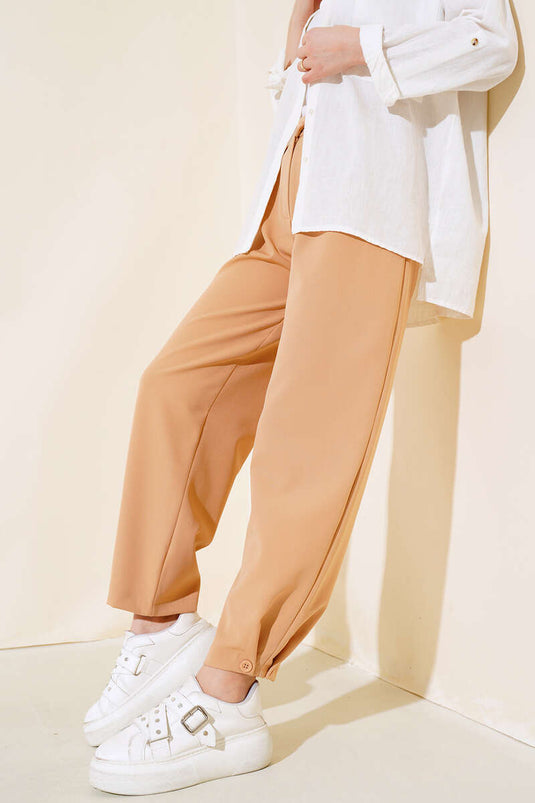 Belted Striped Pants Latte