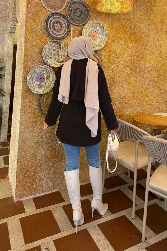 Trench-coat marron haut de gamme avec ceinture et épaulettes