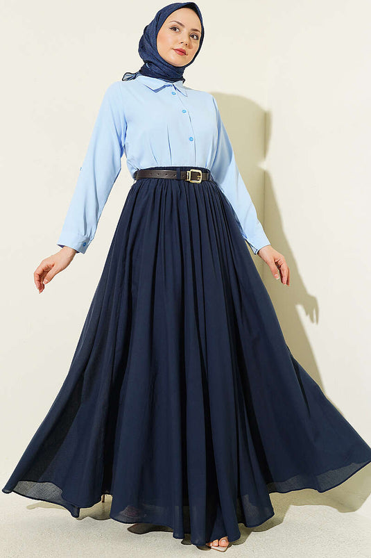 Gonna Di Tulle Blu Navy Con Cintura Elastica E Cinturino