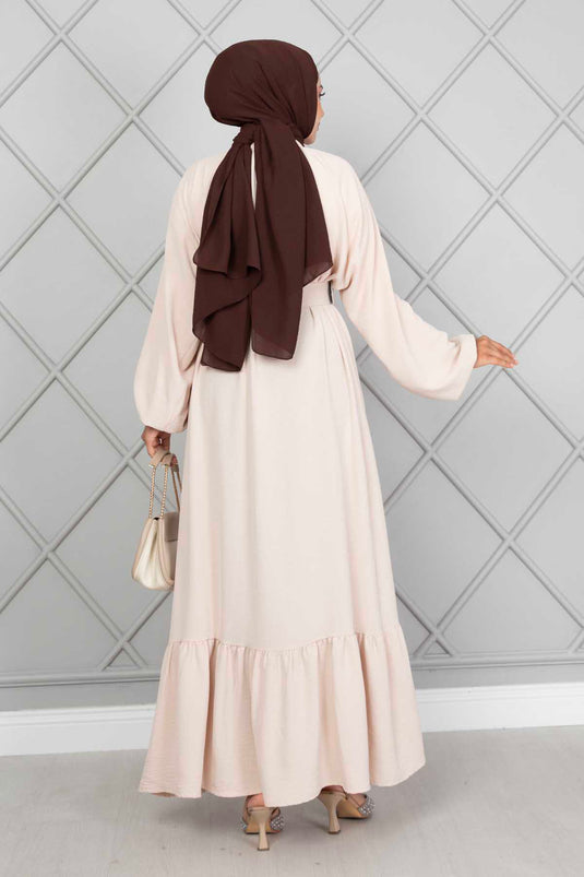 كريم فستان الحجاب بحزام Aerobin