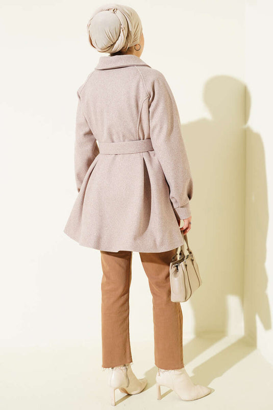 Kemerli Kısa Kaşe Kaban Vizon