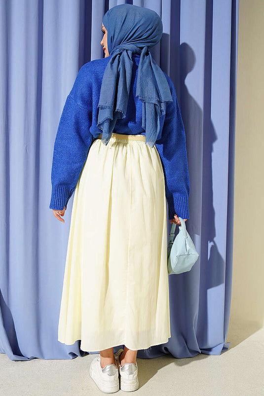 Jupe Longue En Tulle Avec Ceinture Jaune